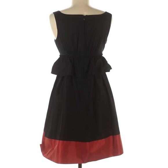 Jill Stuart Dress Black Red Colorblock Sleeveless Fit & Flare A-Line‎ Women's 4 - Picture 2 of 13